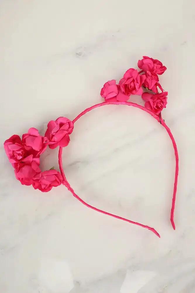 Sexy Fuschia Flower Accent Headband