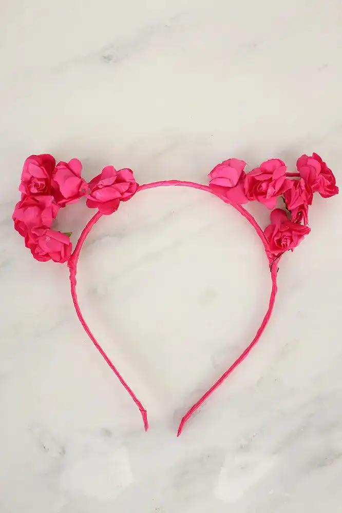 Sexy Fuschia Flower Accent Headband