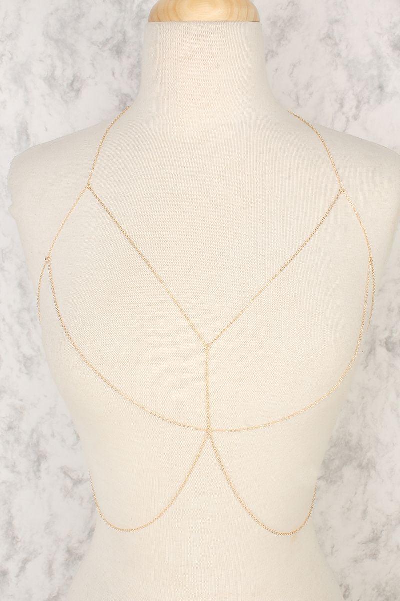 Sexy Gold Detailed Layered Summer Bodychain - AMIClubwear