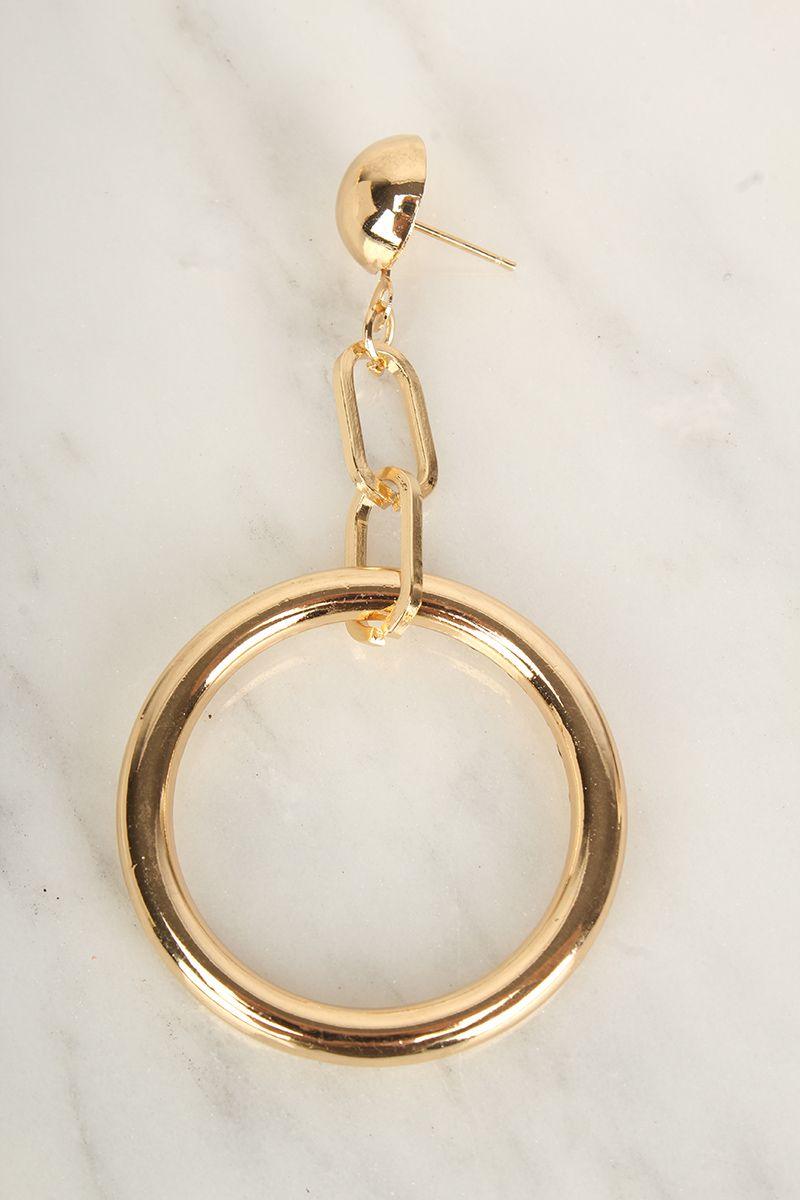 Sexy Gold O-Ring Dangled Earrings - AMIClubwear