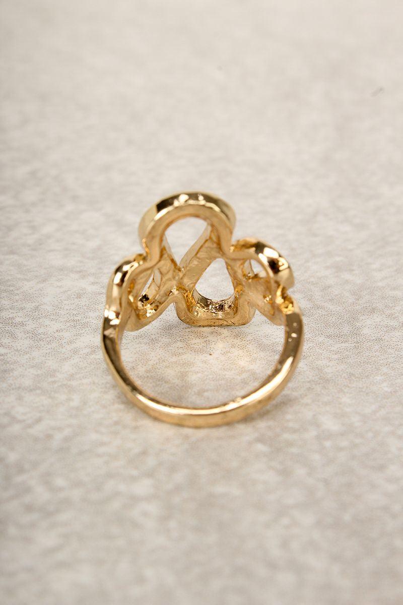 Sexy Gold Rhinestone Detailed Ring - AMIClubwear