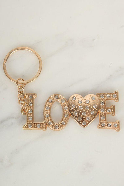 Sexy Gold Silver Encrusted Love Keychain - AMIClubwear