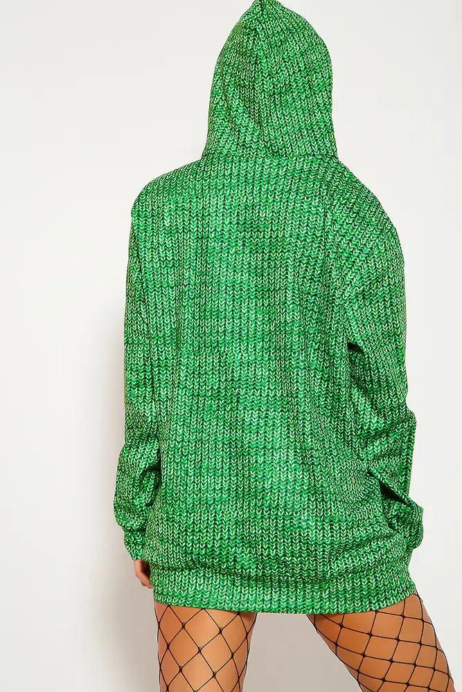 Sexy Green Graphic Print Pullover Hoodie Costume - AMIClubwear