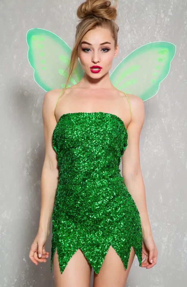 Sexy Green Sequins 2Pc Fairy Costume - AMIClubwear