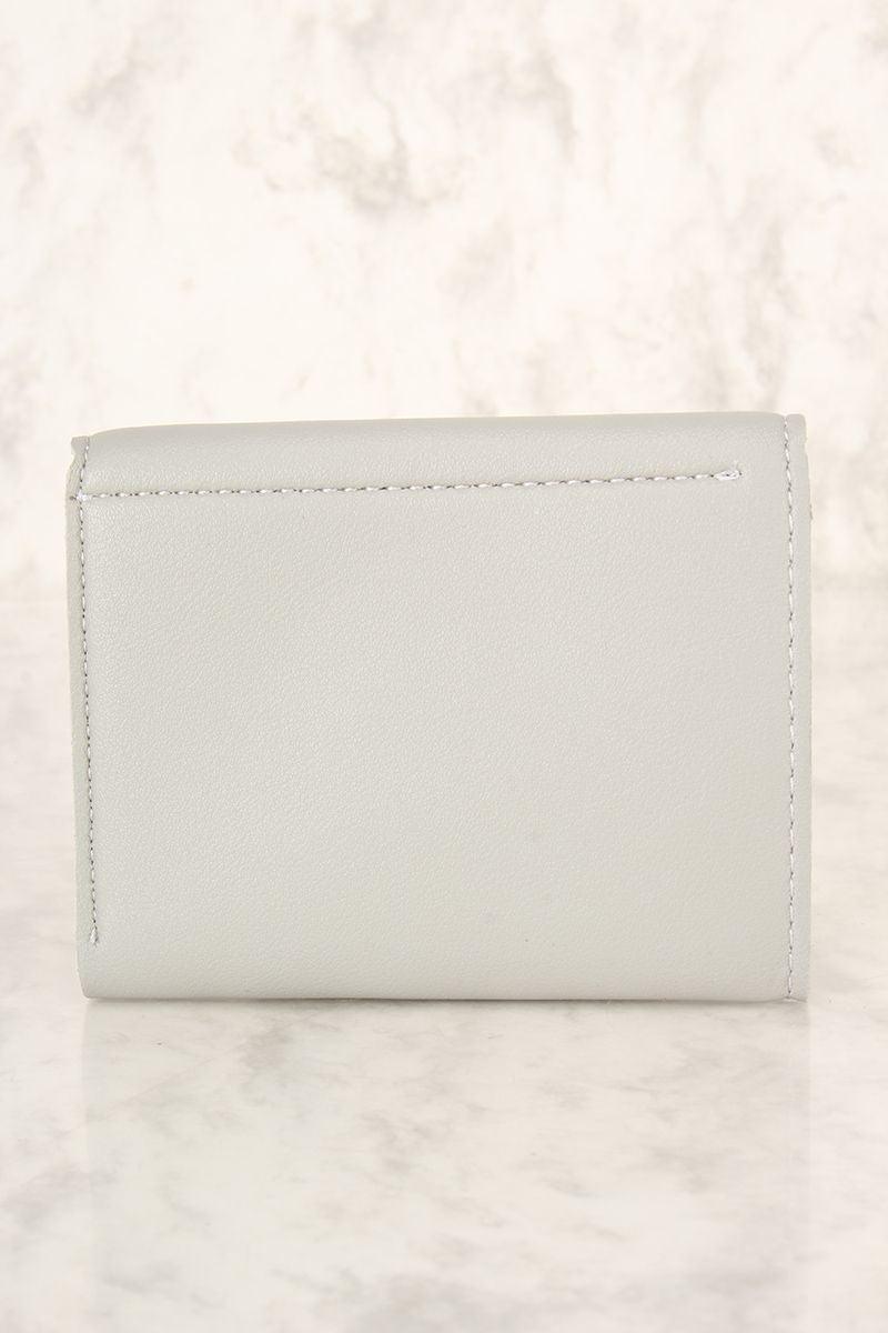 Sexy Grey Faux Leather Mini Wallet - AMIClubwear