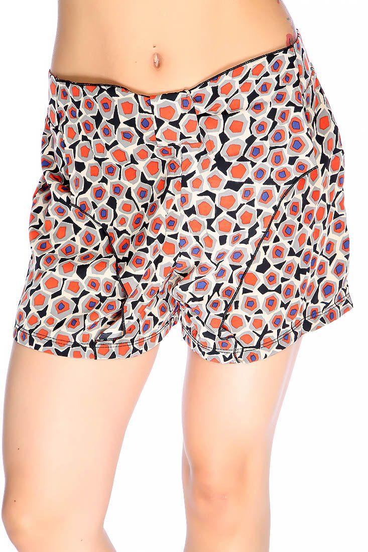 Sexy Grey Orange Pattern Print Layered Shorts - AMIClubwear
