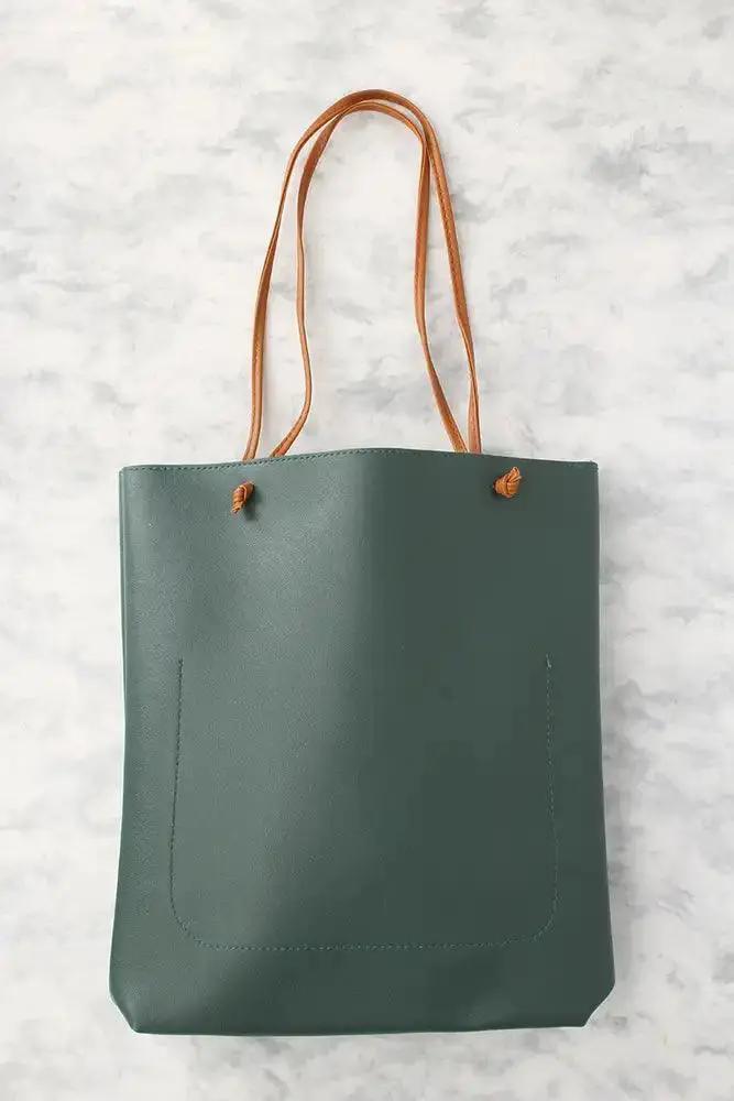Sexy Hunter Green Fries Print Casual 2Pc. Tote Handbag