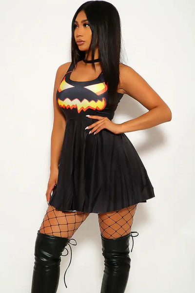 Sexy Jack O Lantern Halloween Skater Dress Costume - AMIClubwear