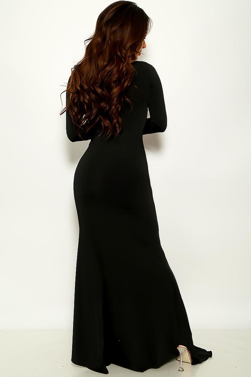 Sexy Kim K Inspired Long Sleeve Floor Length Party Dress - AMIClubwear
