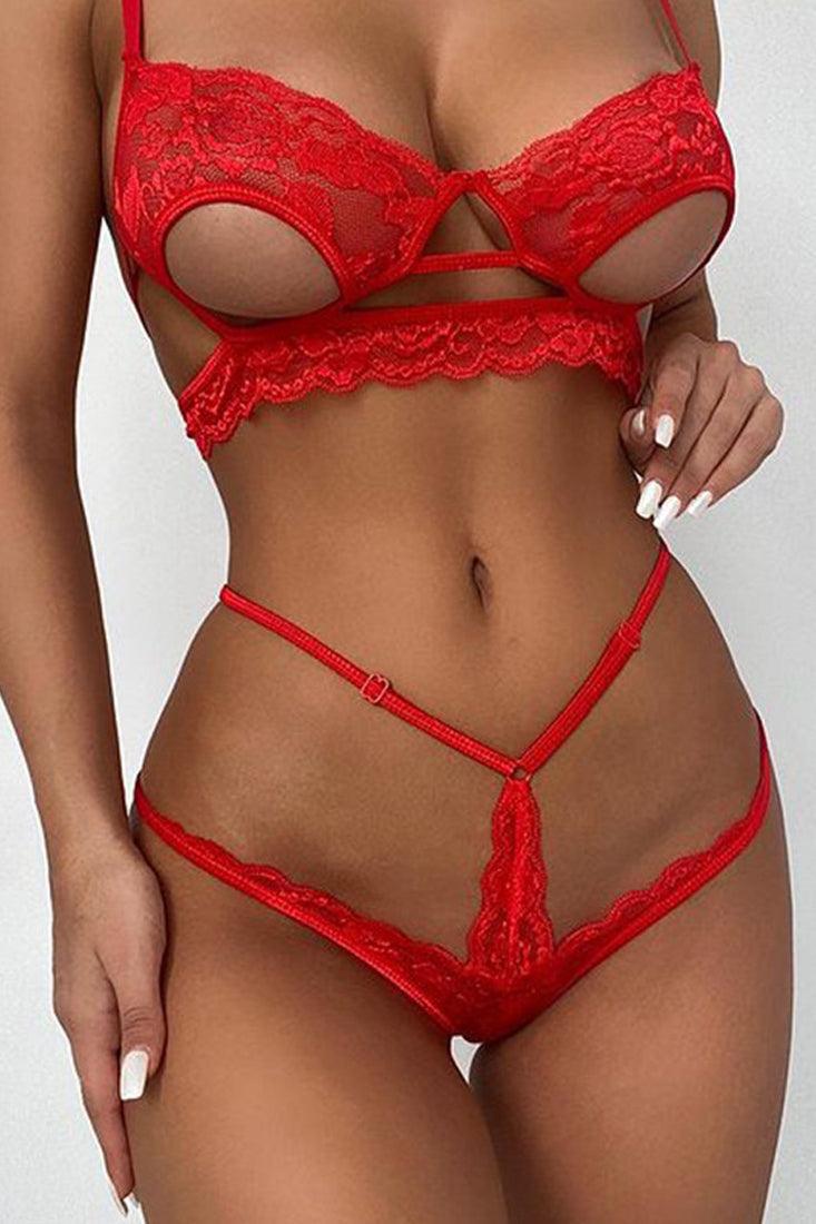 Sexy Lace 2pc Lingerie Set Thong Under Boob – AMIClubwear
