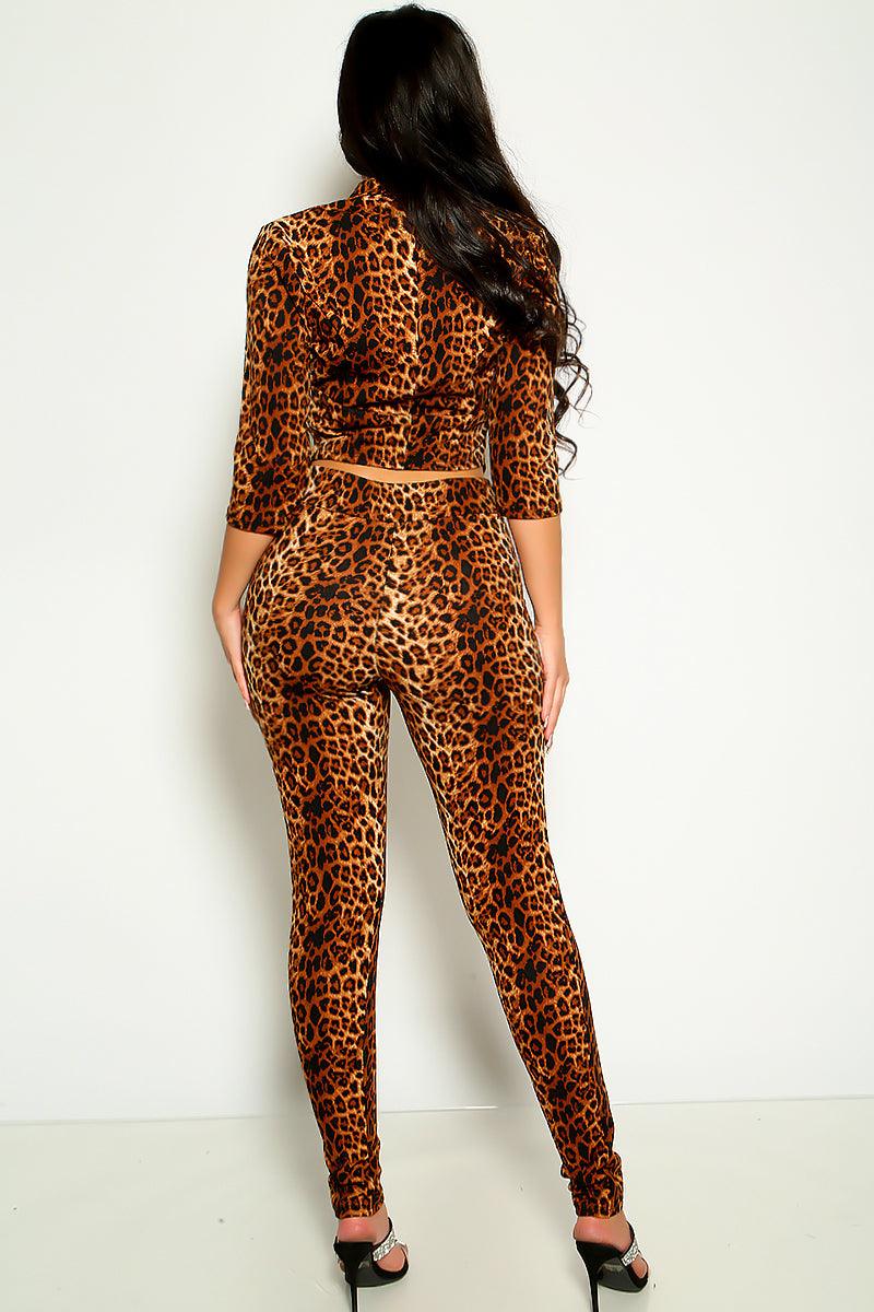 Sexy Leopard Single Button 2 Pc Blazer Set - AMIClubwear