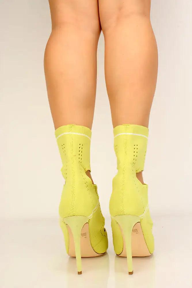Sexy Light Olive Cut Out Open Toe Single Sole High Heels - AMIClubwear