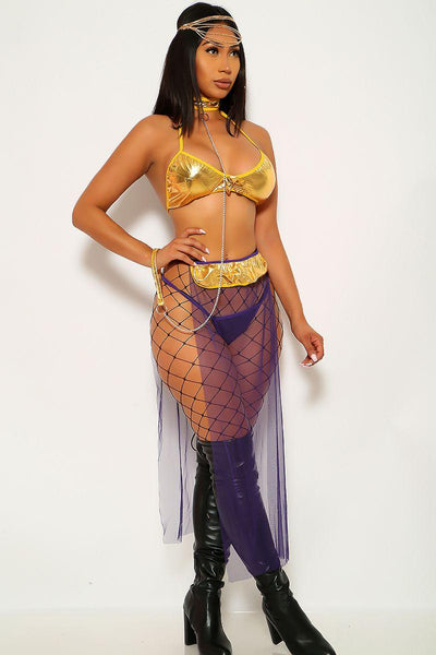 Sexy Marigold Purple Gypsy 5Pc. Costume Set - AMIClubwear