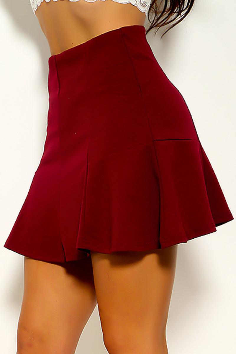 Sexy Maroon Mini Skirt - AMIClubwear