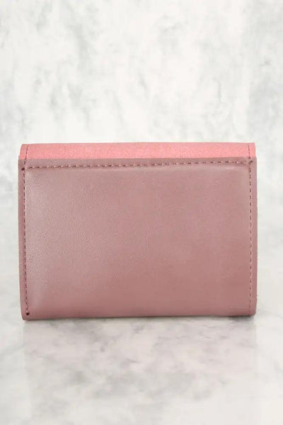 Sexy Mauve Faux Leather Mini Wallet - AMIClubwear