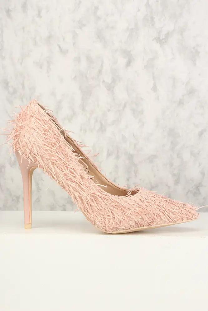 Sexy Mauve Mohair Pointy Toe Single Sole High Heels - AMIClubwear