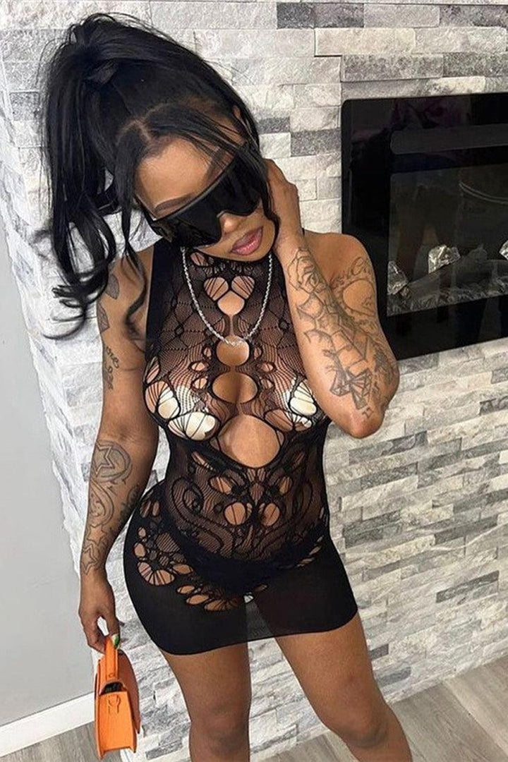 Sexy Mesh See Through Cutout Swingers Club Dress – AMIClubwear