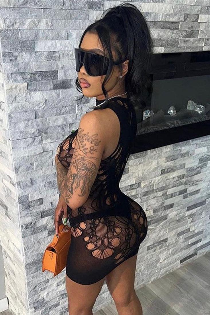 Sexy Mesh See Through Cutout Swingers Club Dress AMIClubwear Sexy Mesh See Through Cutout Swingers Club Dress AMIClubwear