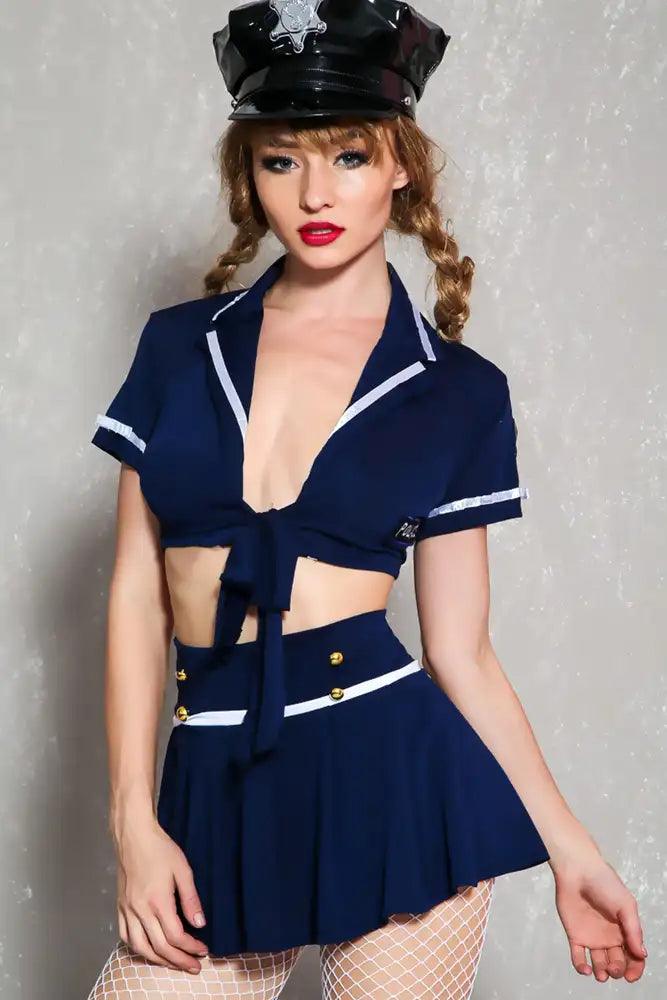 Sexy Navy Two Piece Authority Costume - AMIClubwear
