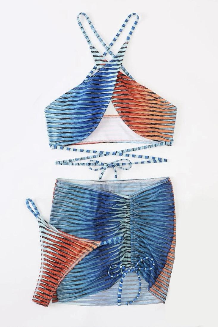 Sexy Orange Blue Gradient Bikini - AMIClubwear