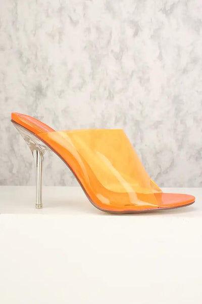 Sexy Orange Open Toe Slip On Single Sole High Heels - AMIClubwear