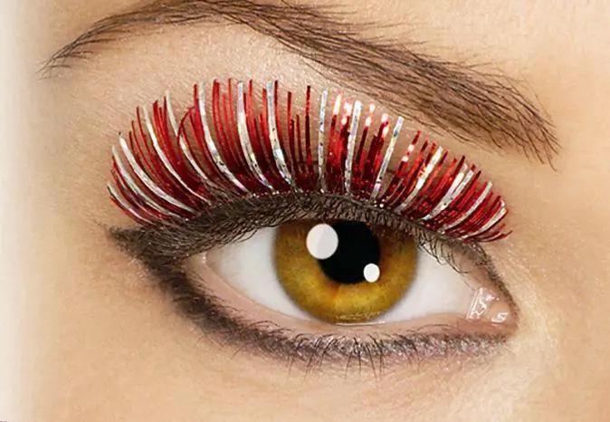Sexy Orange Silver Hologram Eyelashes