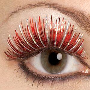 Sexy Orange Silver Large Hologram Eyelashes - AMIClubwear