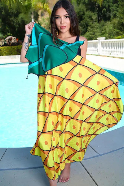 Sexy Pineapple Print Swimsuit Cover Up - AMIClubwear