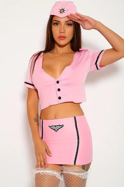 Sexy Pink 4Pc. Sailor Costume - AMIClubwear