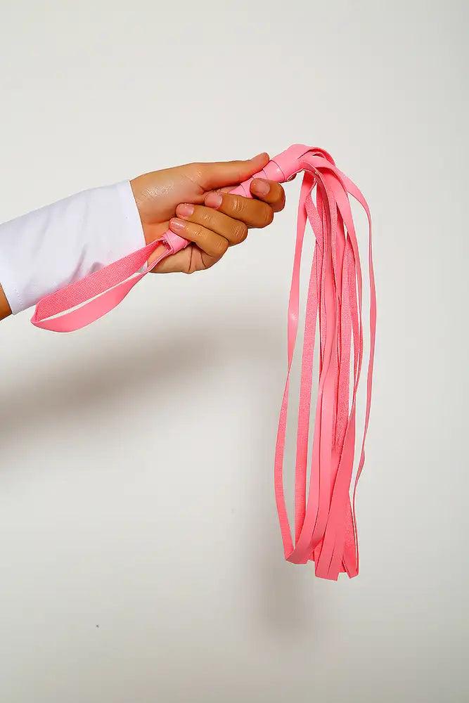 Sexy Pink Faux Leather Fringe Whip - AMIClubwear