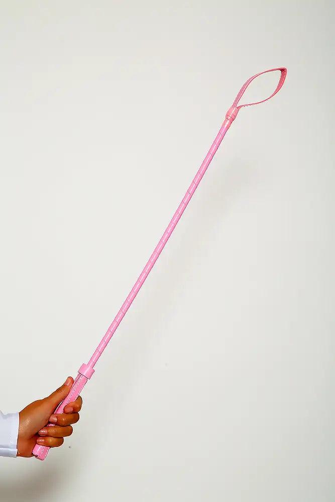 Sexy Pink Faux Leather Riding Crop Whip - AMIClubwear