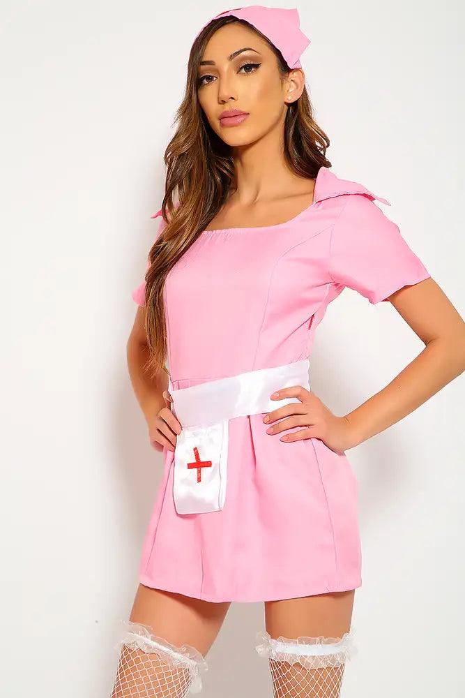 Sexy Pink Girly Dress Uniform 3pc Nurse Costume - AMIClubwear