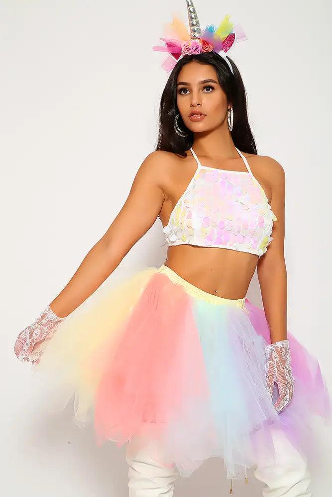 Sexy Pink Sequin 3 Pc. Fantasy Unicorn Princess Costume - AMIClubwear