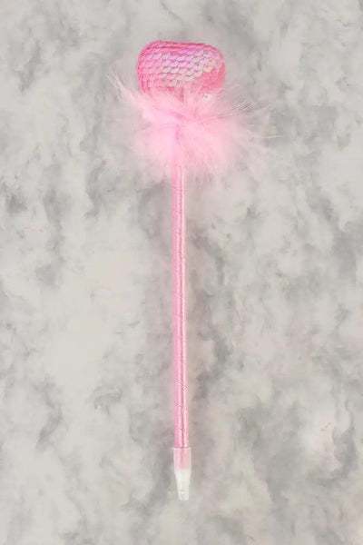 Sexy Pink Sequin Valentine Ribbon Pen - AMIClubwear