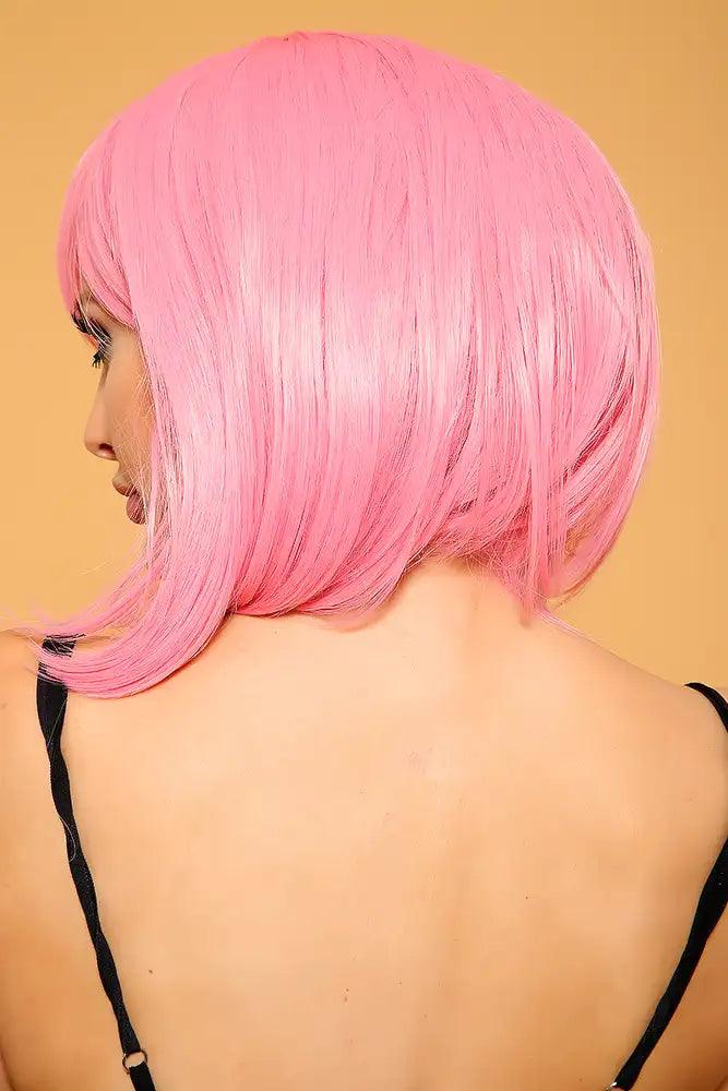Sexy Pink Short Length Bang Wig - AMIClubwear