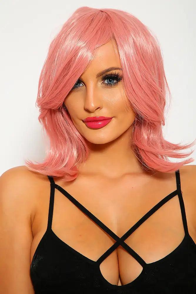 Sexy Pink Shoulder Length Wig - AMIClubwear