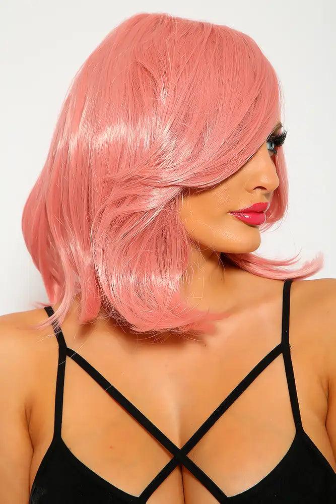 Sexy Pink Shoulder Length Wig - AMIClubwear