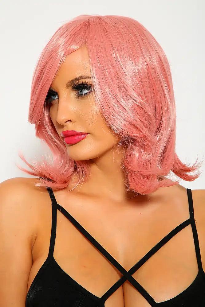 Sexy Pink Shoulder Length Wig - AMIClubwear