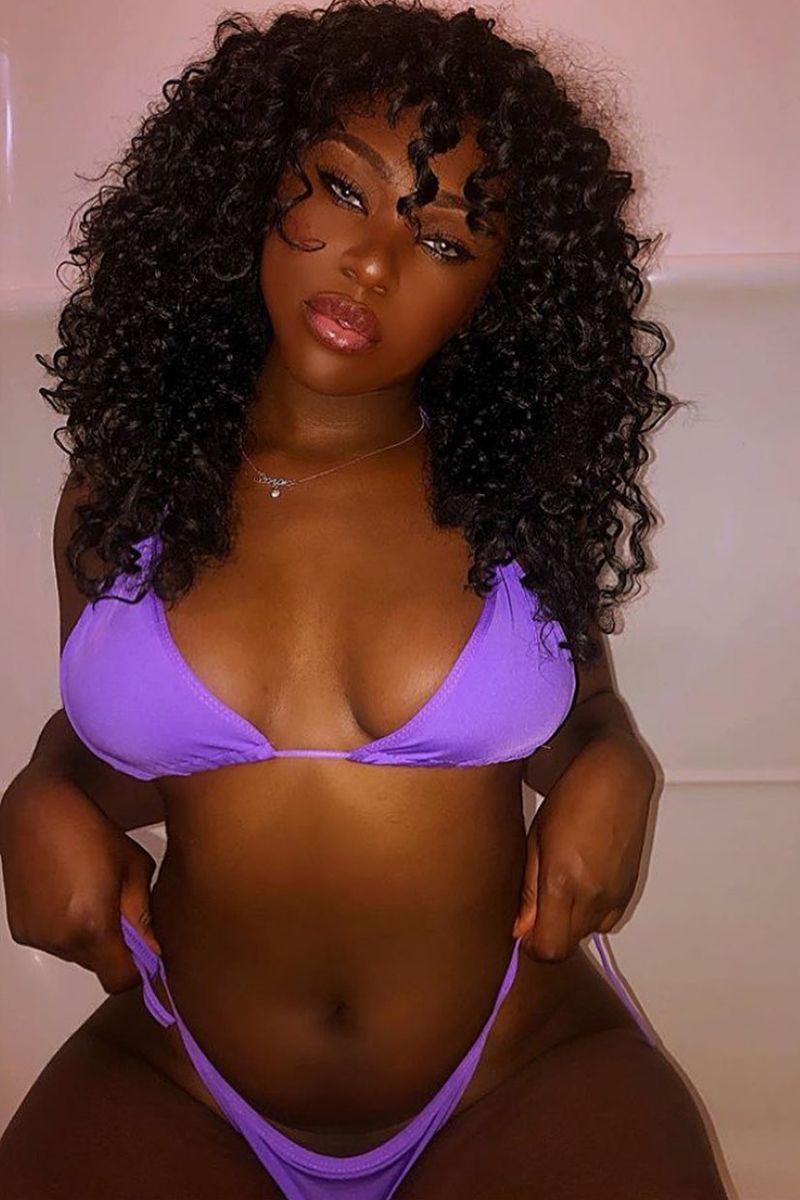 Sexy Purple Halter String Two Piece Swimsuit - AMIClubwear