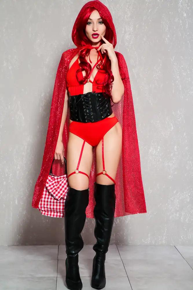 Sexy Red 3Pc Red Riding Hood Story Book Costume - AMIClubwear