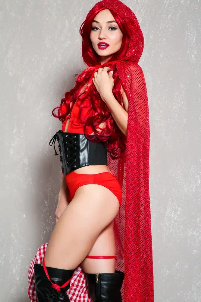 Sexy Red 3Pc Red Riding Hood Story Book Costume - AMIClubwear