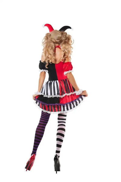 Sexy Red Black No Good Harlequin Shaper 5 Pc. Costume - AMIClubwear