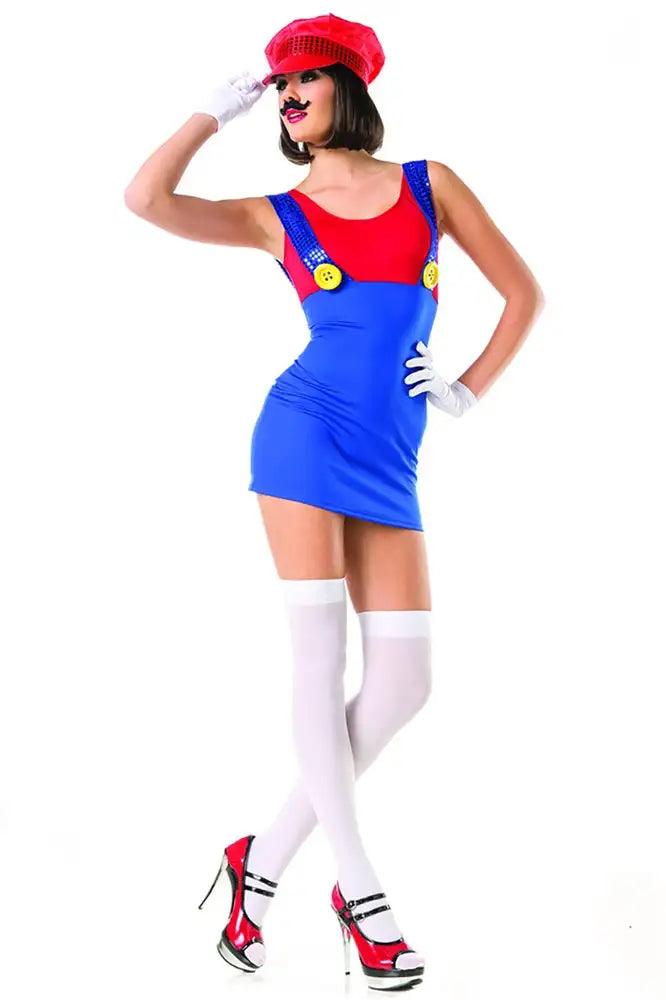 Sexy Red Blue 3 Piece Sassy Mario - AMIClubwear