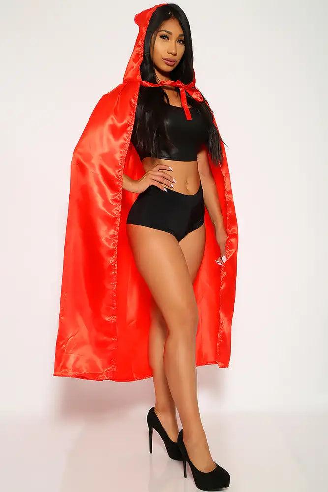 Sexy Red Cape Hood Long Length Costume Accessory - AMIClubwear