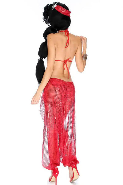 Sexy Red Crochet Sequin 3 Pc. Princess Costume - AMIClubwear