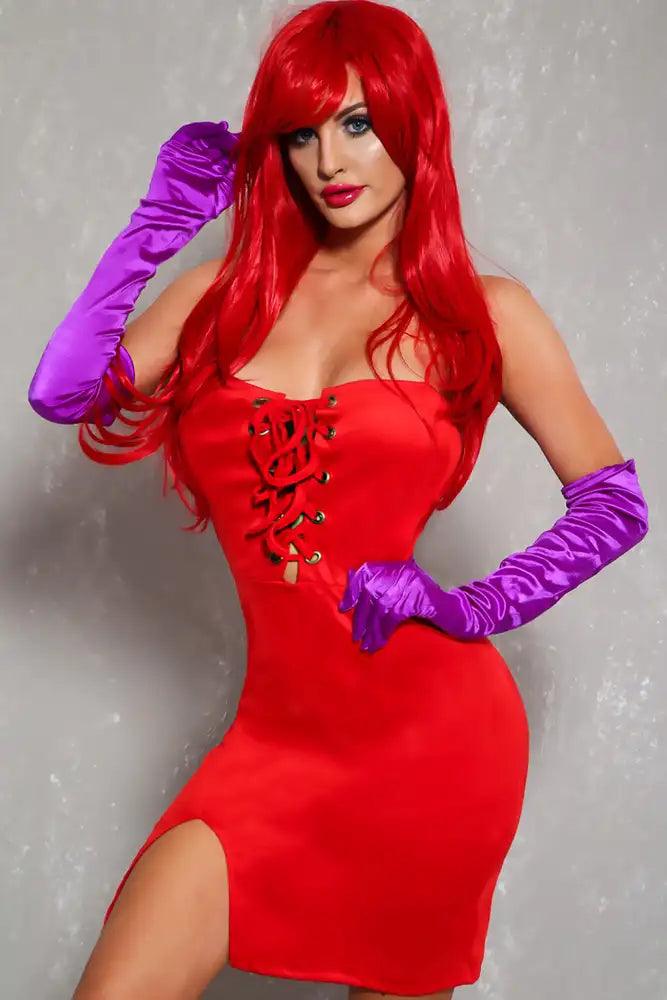 Sexy Red Jessica Two Piece Costume - AMIClubwear