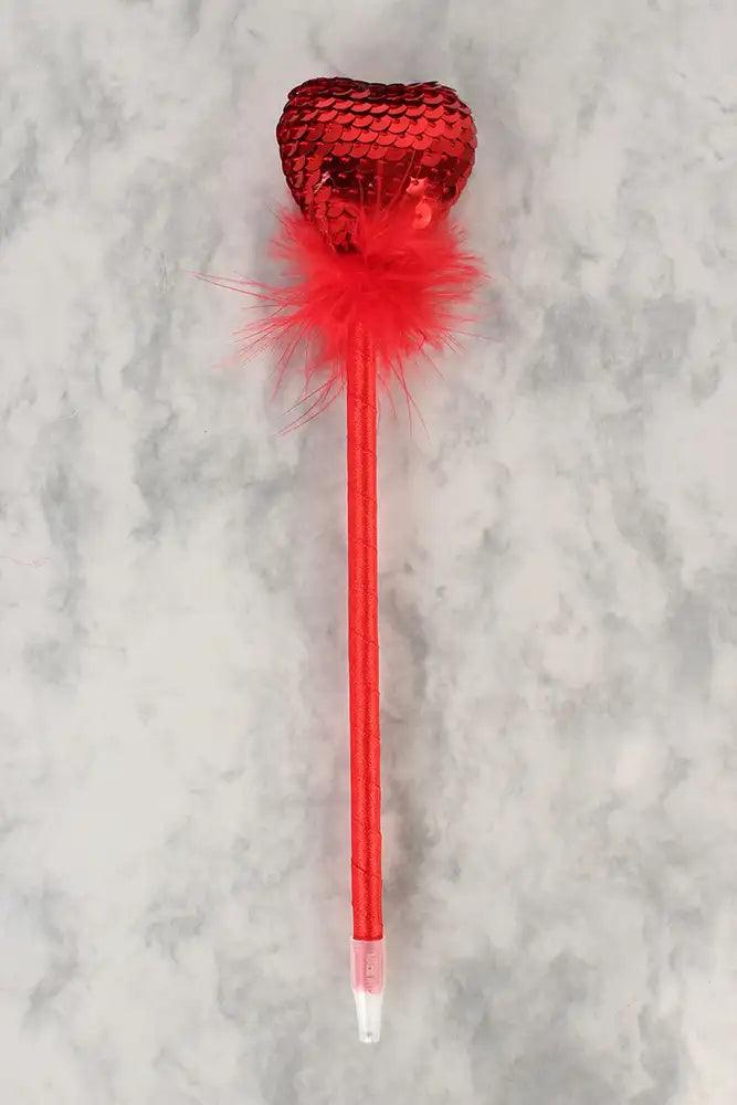 Sexy Red Sequin Valentine Ribbon Pen - AMIClubwear