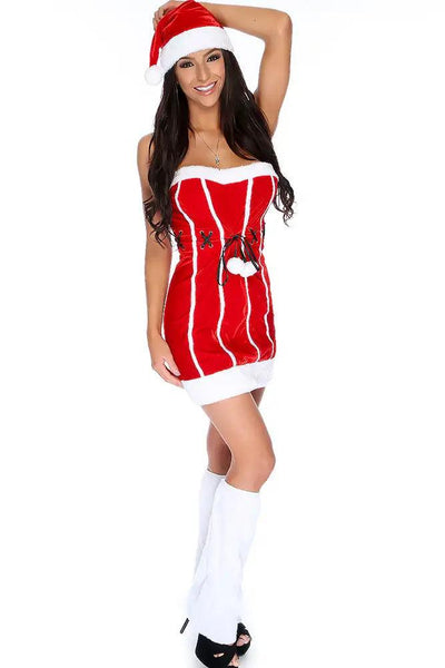 Sexy Red Thigh Length Holiday Costume - AMIClubwear