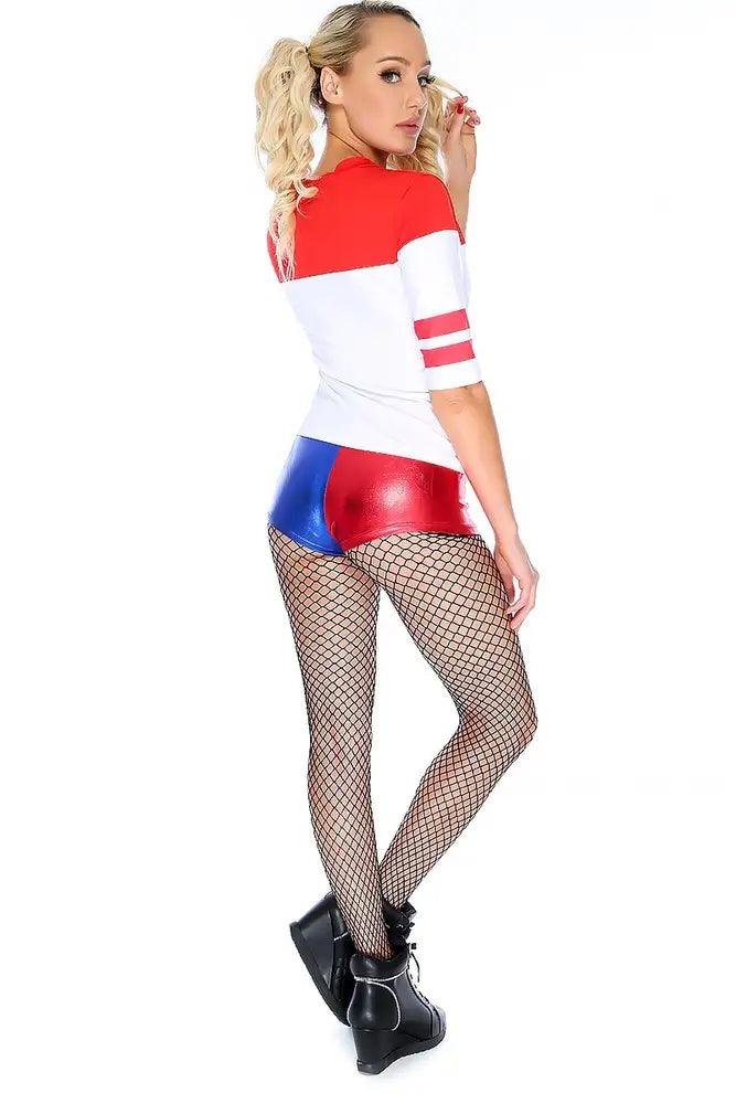 Sexy Red White Blue 2 Pc Villainous Misfit Halloween Costume - AMIClubwear