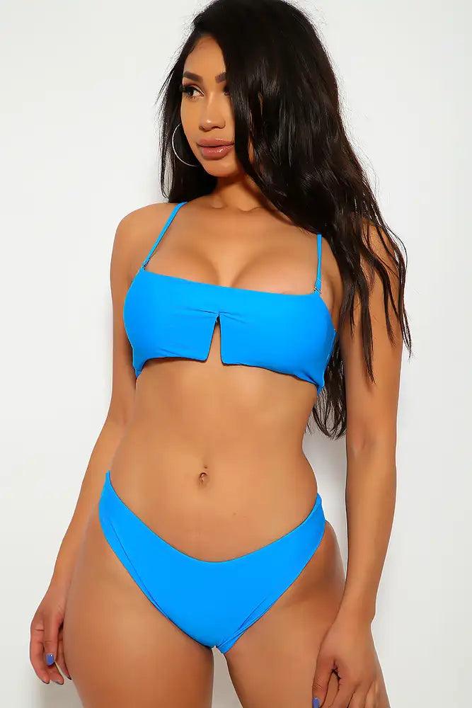 Sexy Royal Blue Padded Two Piece Bikini - AMIClubwear